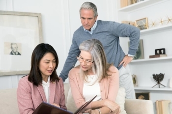 Financial Advisor meeting with clients